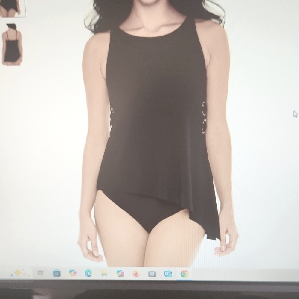 Miraclesuit Tankini New With Tags Black Gabriella Top Hoops Style